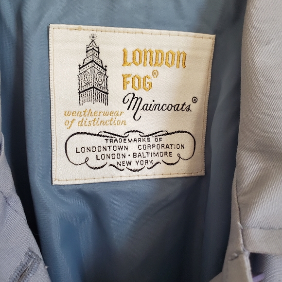 VINTAGE LONDON FOG POWDER BLUE TRENCH COAT 12P - Picture 8 of 8